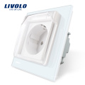 Livolo EU Plug Розетка для электропитания Электрическая розетка с водонепроницаемой крышкой VL-C7C1EUWF-11